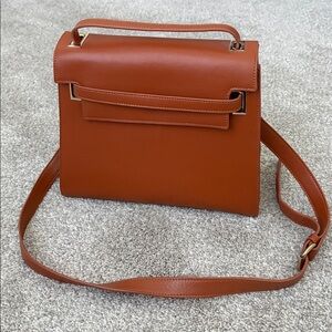 Segolene en Cuir Tan Faux Leather Handbag